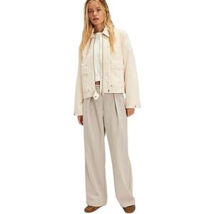 New Free People Tyler Menswear Light Tan‎ Wide Leg Trousers Pants Large